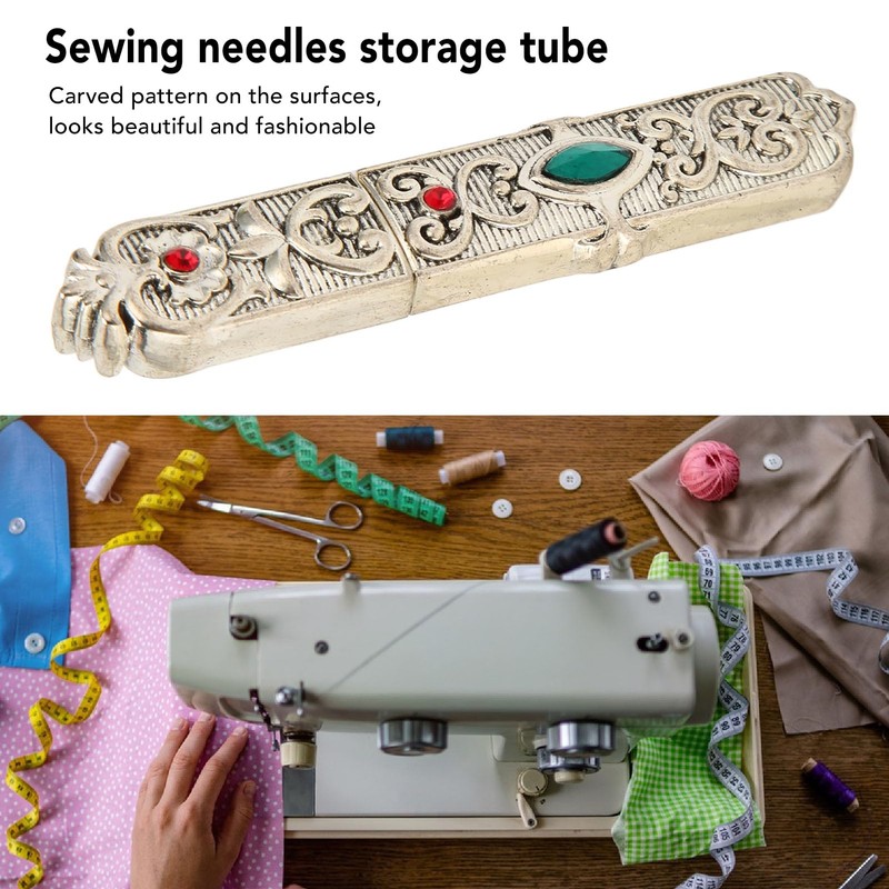 Pssopp Vintage Needle Case, Zinc Alloy Sewing Needle Holder, Prevents