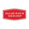 Fancy Please Watch Your Step Sign (Brushed Gold) - Small
