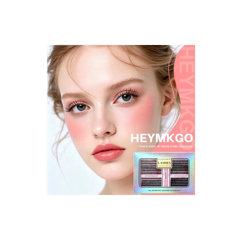 HEYMKGO Kit de Extensiones de Pestañas en Racimo 480 Piezas