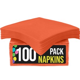 100 Pack Orange Paper Napkins Disposable, 2 Ply Party Napkins, Orange Disposable Napkins, Fun Napkins Everyday – Orange Napkins Great As Luncheon Napkins Or Dinner Napkins Paper Exquisite