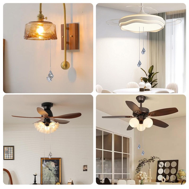2 Pack Ceiling Fan Pull Chain, 20 inch Ceiling Pulls