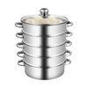 5-Tier Stainless Steel Steam Pot Cookware, 24cm/9.44inch Steamer Pot, Food