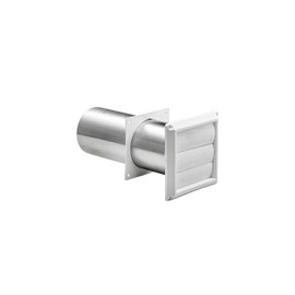 Lambro 267WS White Plastic Louvered Vent with Tail Pipe, 4-Inch