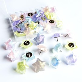 Push Pins,Star Decorative ThumbTacks for Cork Board Cute Tacks,Decorative Push Pins for Bulletin Board, Photos Wall Maps,Desk Accessories for School Offices Decor (Bright Star)