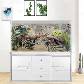 Dtekoj 30X18IN Marble Aquarium Background, Art Marble Aquarium Background, Natural Marble Glass Terrarium Background with 8 EVA Double-Sided Tape