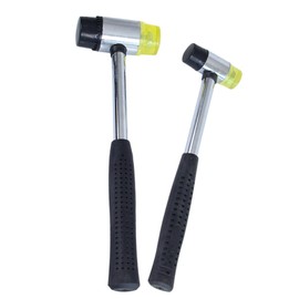 Juego de 2 martillos de goma de 25 mm y 35 mm, martillo de goma de doble cara, martillo suave para suelos, estacas de tienda, carpintería, camping, manualidades (color como se muestra)