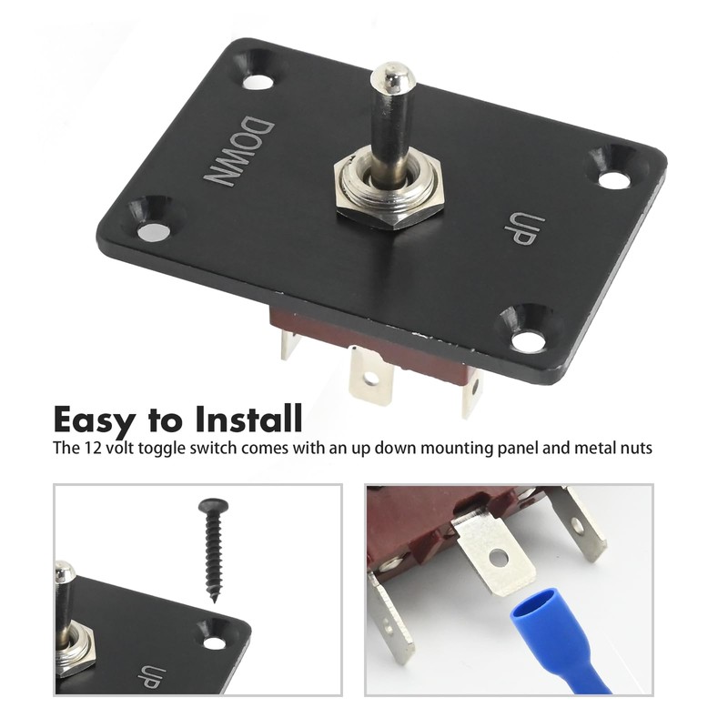 EATAKWARD 12V DC 30A Momentary Toggle Switch, Waterproof 3 Pin