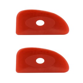 Creative Hobbies - Cerámica de silicona suave roja - Paquete de 2 | Herramienta de escultura de cerámica ultra suave para un acabado suave y eliminación de marcas de los dedos | Herramienta esencial