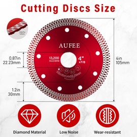 5 Pcs Ultra-Thin Diamond Saw Blades, 4" Tile Cutting Blades & Cutting disc for Angle Grinder, Discos para Cortar Ceramica for Grinder, Wood, Ceramic, Granite, Marble