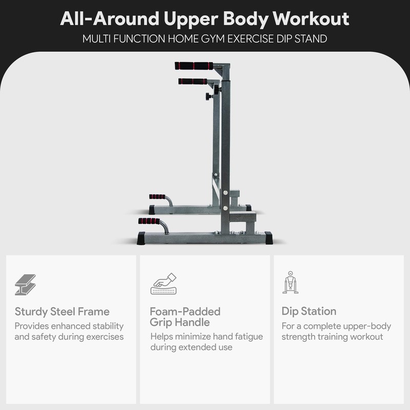 BalanceFrom Steel Adjustable Dip Bar Station, Calisthenics Home Gym Equipment
