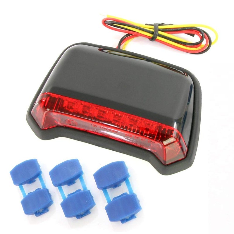 Universal Fender Mount LED Tail Lamp Black Body Red Lens