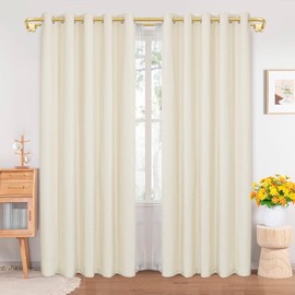 Gold Double Curtain Rods, USFOOK Blackout Wrap Around Curtain Rods for Windows 32 to 58 Inch, 6/8 Inch Room Darkening Curtain Rod