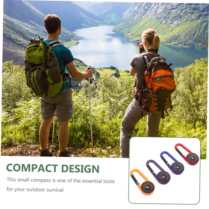 Outanaya Lightweight Carabiner Compass Buckle Mini Outdoor Compass for Hiking