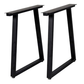 TIEOU Metal Legs for Table Trapezoid Shape 28" H Tall Industrial Table Legs Heavy Duty Metal Desk Legs Set of 2,Black