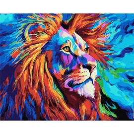 Paint by Numbers Children Adults Paint by Numbers on Canvas Number Painting Lion 40 x 50 cm Craft Kits for Adults