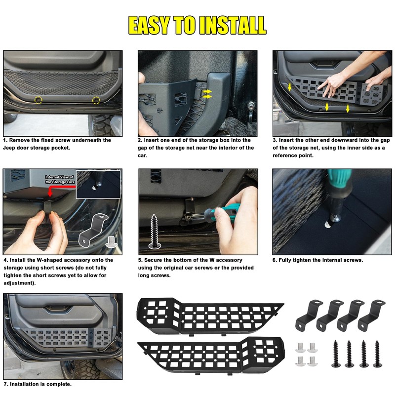 MAIKER OFF ROAD Front Door Organizer Tray Storage Box Side