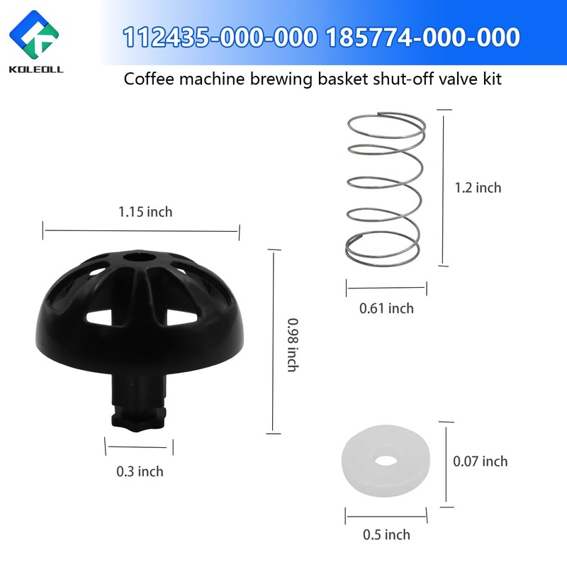 KOLEOLL Coffee Maker Brew Basket Stop Valve Kit Replacement Part