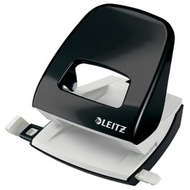 Leitz Hole Punch, 30 Sheets, Guide Bar with Format Markings, Metal, NeXXt Range, 50082095 - Black