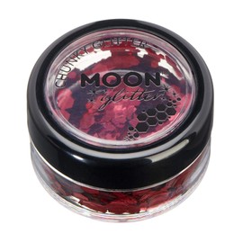 Moon Glitter Classic Coarse Grain Glitter - 100% Cosmetic Glitter for Face, Body, Nails, Hair and Lips - 3g - Red