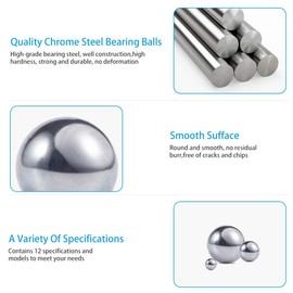 Breezliy 630 Piece Assorted Loose Bicycle Bearing Balls 1/4" 7/32" 3/16" 5/32" 1/8" and 3/32"