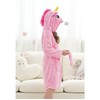 Piefry Girls Soft Unicorn Hooded Bathrobe with Unicorn Slippers, Blindfold