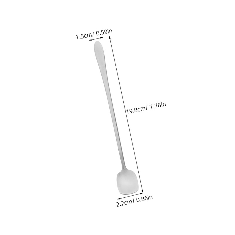 ULTECHNOVO Versatile 5pcs Stainless Steel Square Head Spoons Long Handle