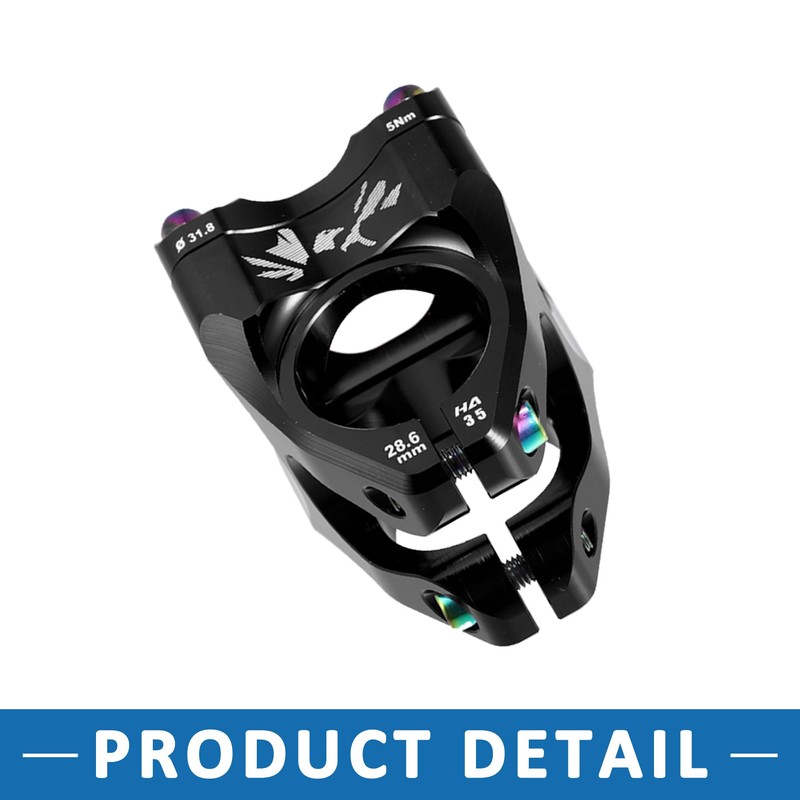 A ABSOPRO Mountain Bike Stem Handlebar 35mm Aluminium Alloy Black