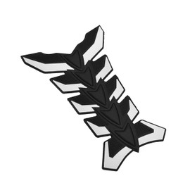 Motorcycle Tank Pad Rubber | Anti-slip / Scratch Resistant | 4.7 x 7.9 inches (12 x 20 cm); Lightweight Design, Double Sided Tape Included, Suitable for Honda, Kawasaki, Suzuki, Yamaha, Etc. (White)