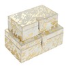 Deco 79 Leather Handmade Box with Gold Foil Paint, Set