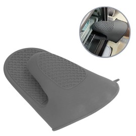 Pissente 2 Guantes de Horno Resistentes al Calor, Silicona Gruesa, Antideslizantes, Duraderos, Gris