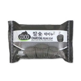 JQ COCO Charcoal Exfoliating Soap for Face Wash, Shower, and Bathroom Soap / COCO 참숯 때비누 세안 세수 샤워 욕실비누