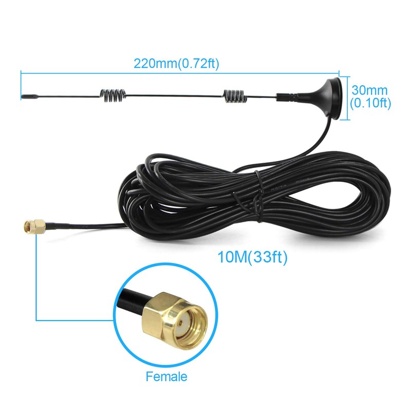 IP Camera WiFi Antenna Extension Cable Extender Sucker 33ft Extender