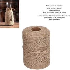 Cordel de Yute, Cuerda de Yute de 984 Pies de Largo, Cordón de Protección de Seguridad de 2 Mm de 2 Capas para Manualidades Envoltura de Regalos Embalaje Jardinería Crochet