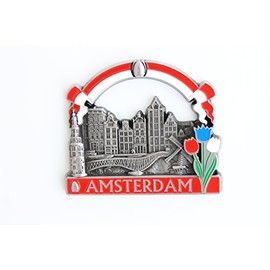 Amsterdam (Netherlands) - 3D Metal Fridge Magnet for Kitchen Refrigerator - Unique Stylish Design Holiday Souvenir Gift