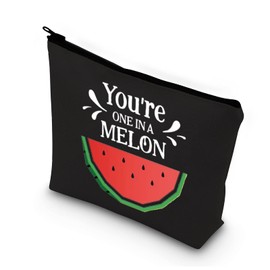 PLITI Watermelon Party Supplies You are One in a Melon Cute Pun Watermelon Party Bag Watermelon Cosmetic Bag(One in melon BblU)