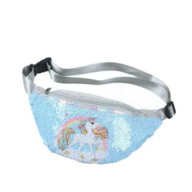 Waist Bag Unicorn Sequins Belt Bag Kids Glitter Cartoon Bum Bag for Children and Girls