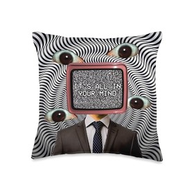 Weirdcore Aesthetic Weird Eyes Optical Illusion Oddcore Throw Pillow
