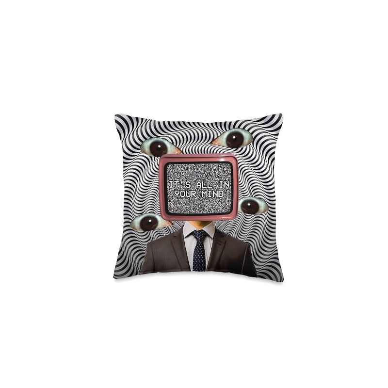 Weirdcore Aesthetic Weird Eyes Optical Illusion Oddcore Throw Pillow