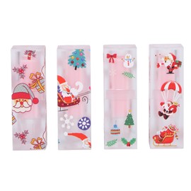 4pcs Christmas Style DIY Lip Balm Container Tube Empty Cosmetic Lipstick Tube Containers