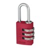 Padlock Combination Aluminum 20mm Red