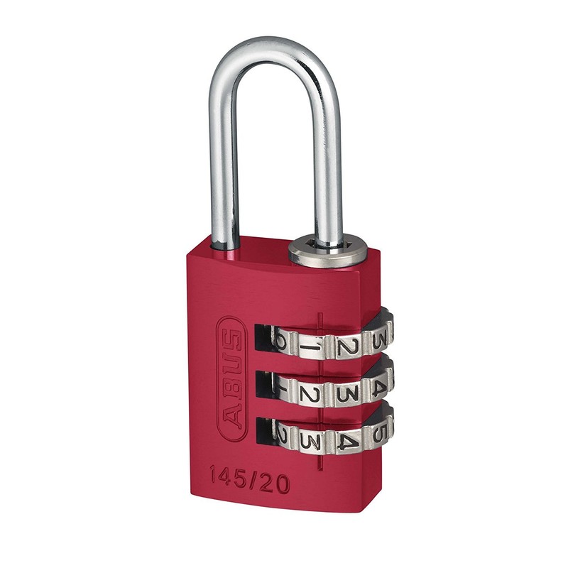 Padlock Combination Aluminum 20mm Red