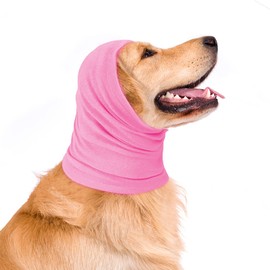 Dog Hat Hoodie, Winter Warm Dog Hat, Ear Wrap, for Anxiety Relief, Soothing, Grooming, Neck Warming Ear Muffs for Dogs (Pink, Small-9.5-14.1 inches)