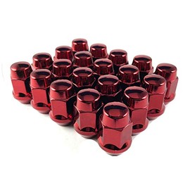 EZAccessory 20 Red Bulge Acorn Lug Nuts 12x1.5 Thread Size 3/4" Hex