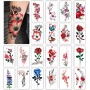 Womaha Flower Series 20 Sheets Color Temporary Tattoos for Women