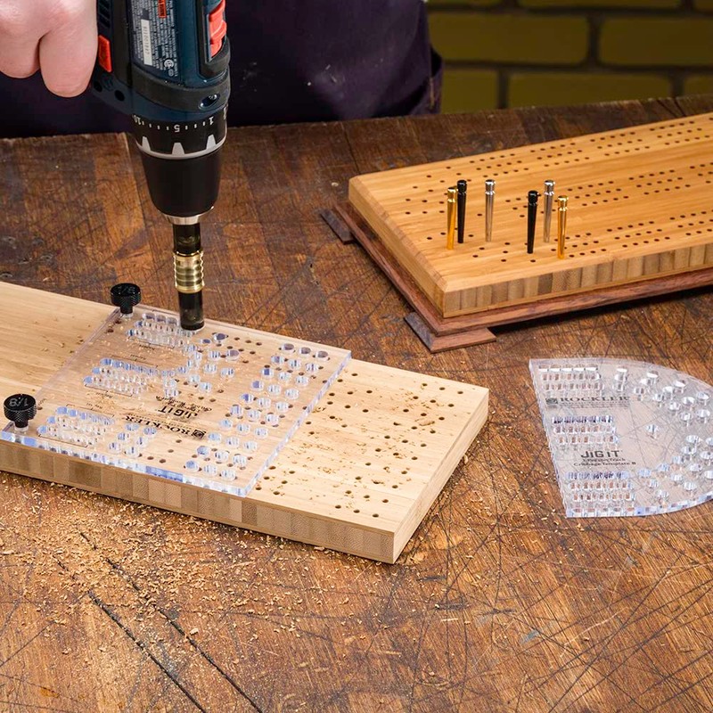 Small Cribbage Board Templates (3 Players, Curved Track) – Thick
