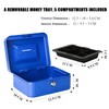 Small Cash Box with Key Lock, Portable Metal Money Box