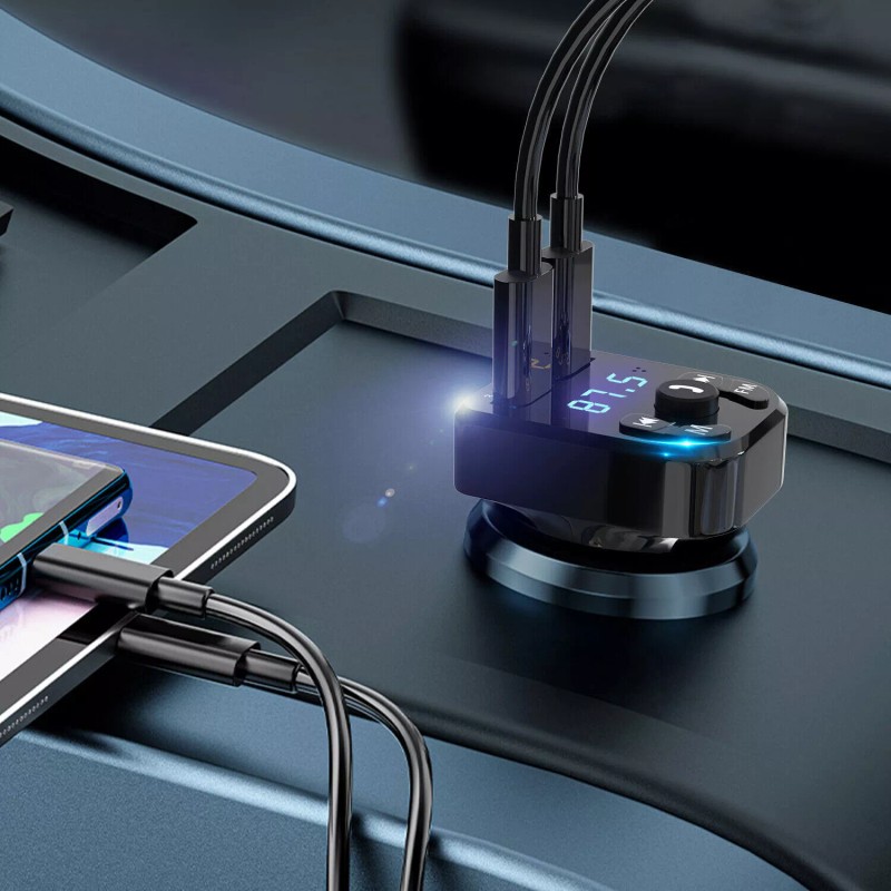 Unbranded Bluetooth 5.0 Car Wireless FM Transmitter Adapter 2USB PD