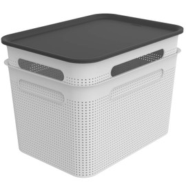 Rotho, Brisen, Lid for storage box 16l, Plastic (PP) BPA-free, anthracite, 36,5 x 26,8 x 1,2 cm