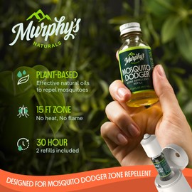 Murphy's Naturals Mosquito Dodger Zone Repellent Refills, Repels 30 Hours Each, Made for Murphy's Naturals Mosquito Dodger, 1oz Refill Bottles, 2-Pack