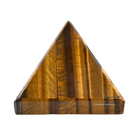 Tigers Eye Pyramid Crystal Healing Stones - 1" Great Pyramid Figurine of Natural Stone Pyramid for Meditation, Reiki, Chakra Balancing and Crystal Pyramids Grid